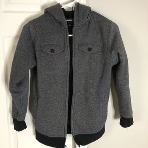 Hawk, boys fleece lining gray hoodie size small fits 9-10yo. Gently used.